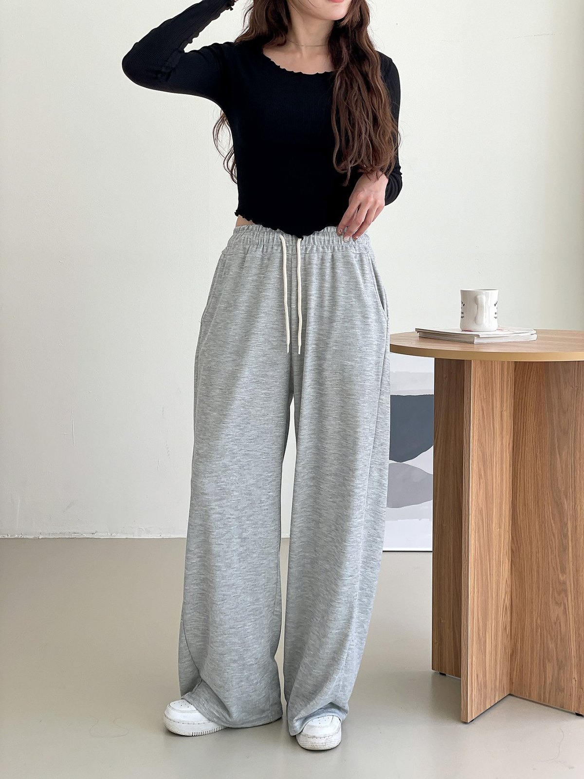파스텔 핀턱 와이드팬츠 28