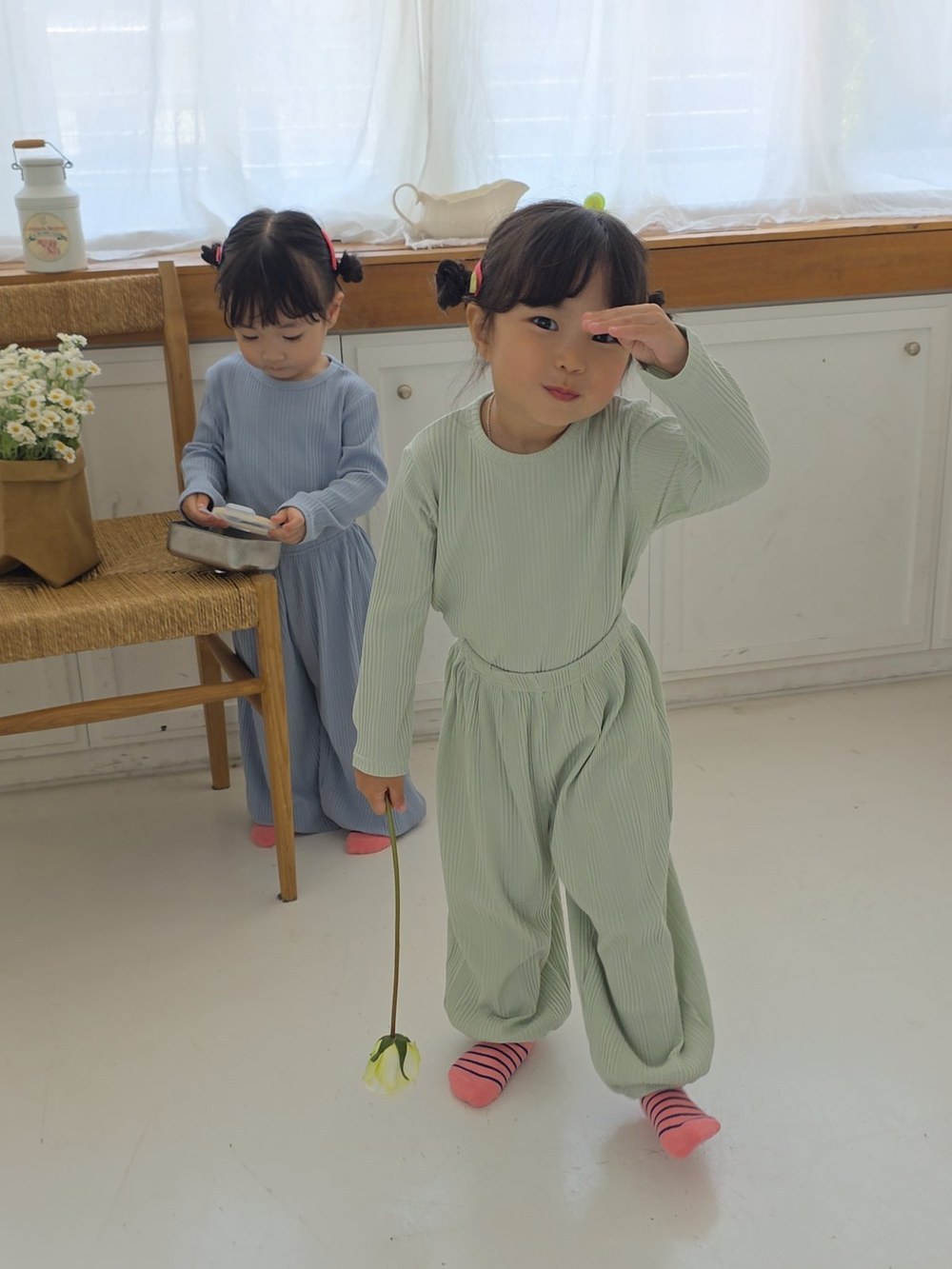 바바베베 골지 라벨 셋업 48