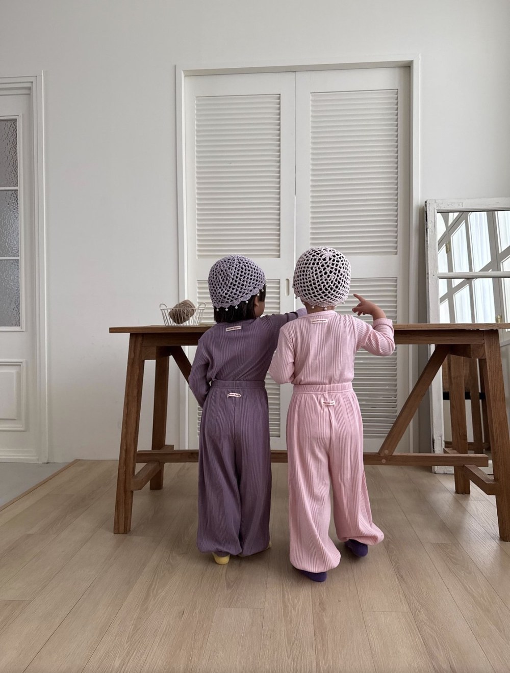 바바베베 골지 라벨 셋업 56