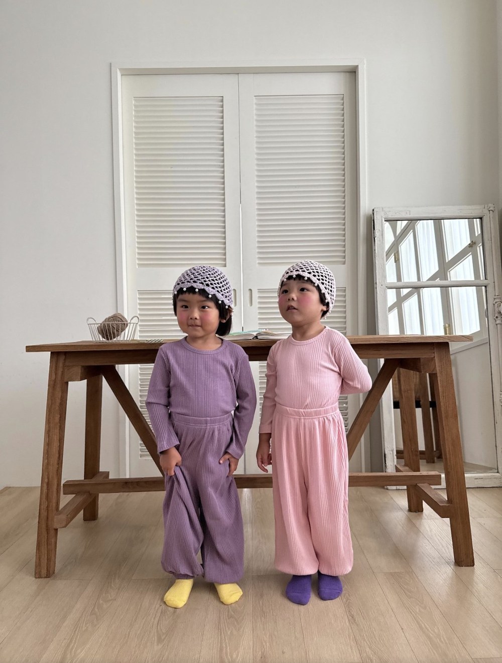 바바베베 골지 라벨 셋업 57
