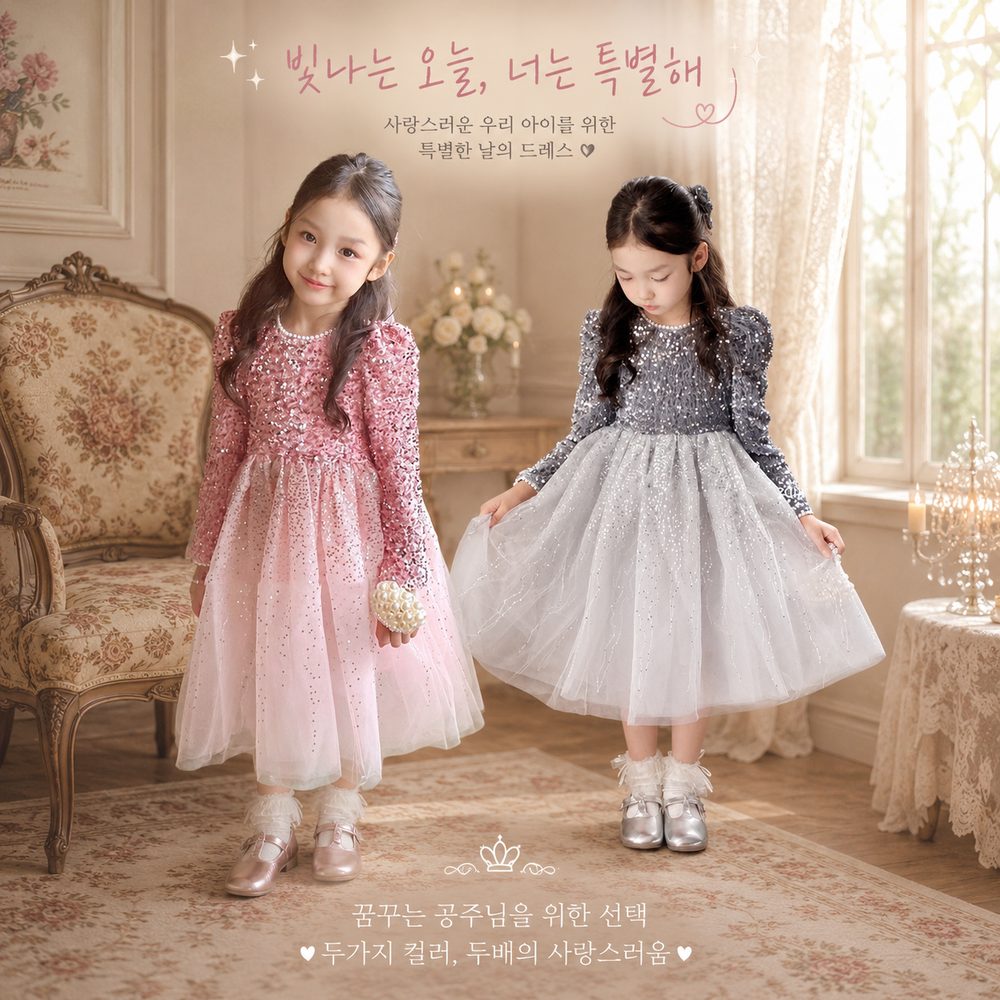 스노위 스팽글 샤 원피스