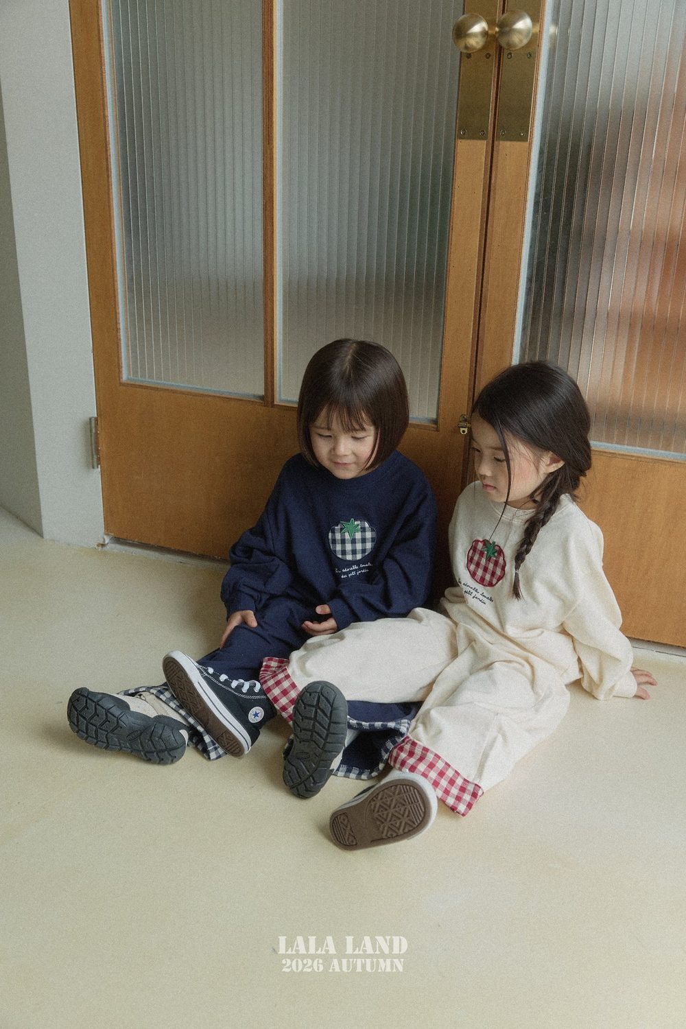 체크배색바지 33