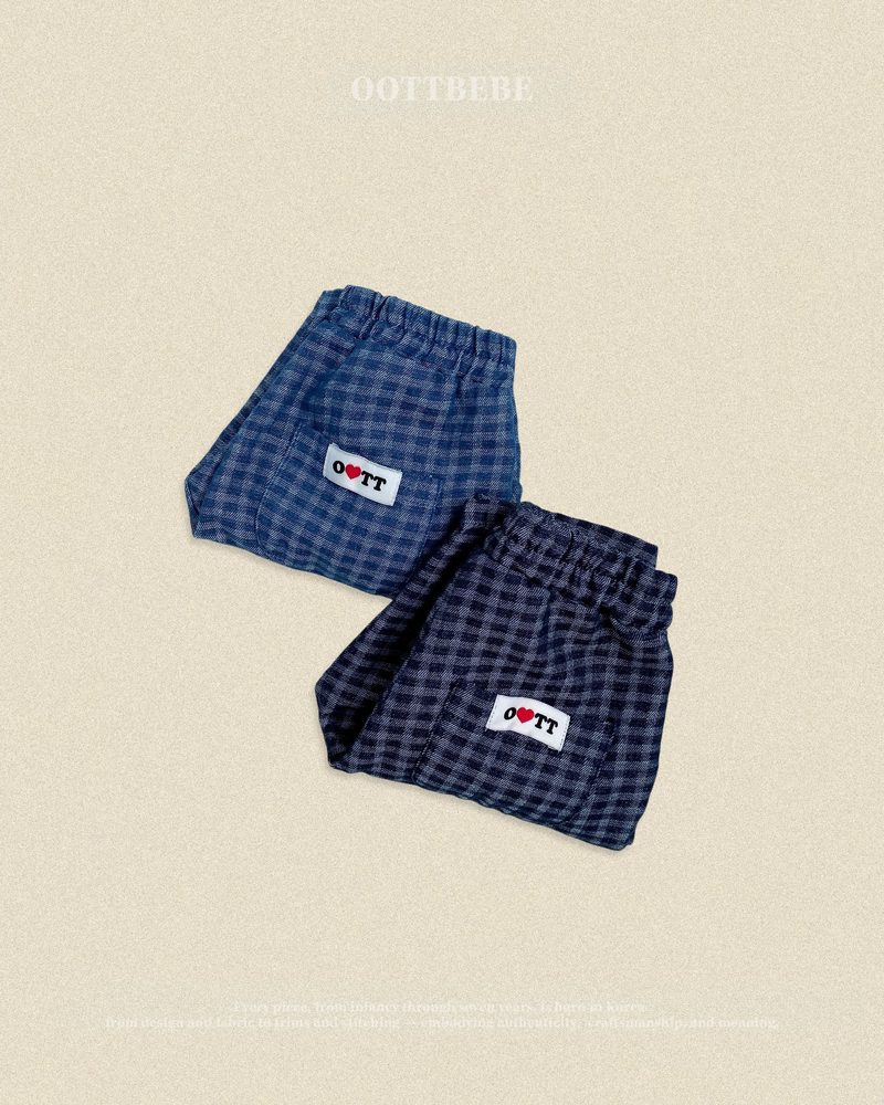 데님체크팬츠 25