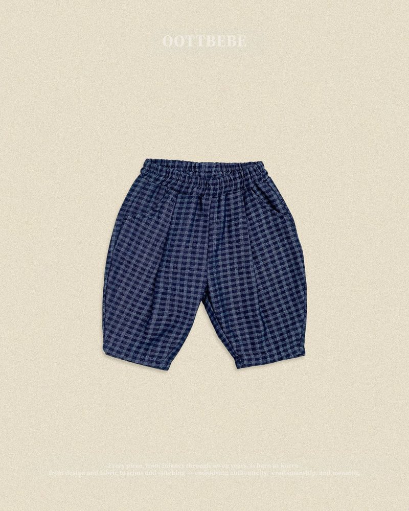데님체크팬츠 32