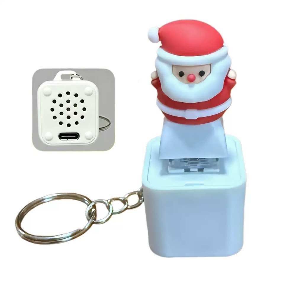 크리스마스 산타 LED 뮤직 키링 1+1 8