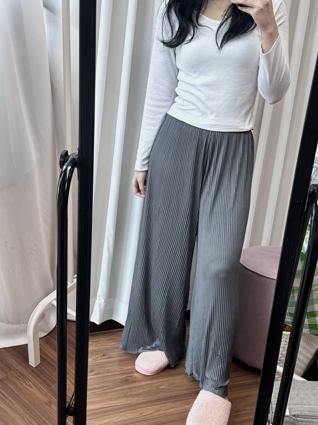 무지 주름 9부 통바지 9