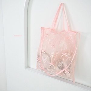 (시스루)레이스리본발레가방