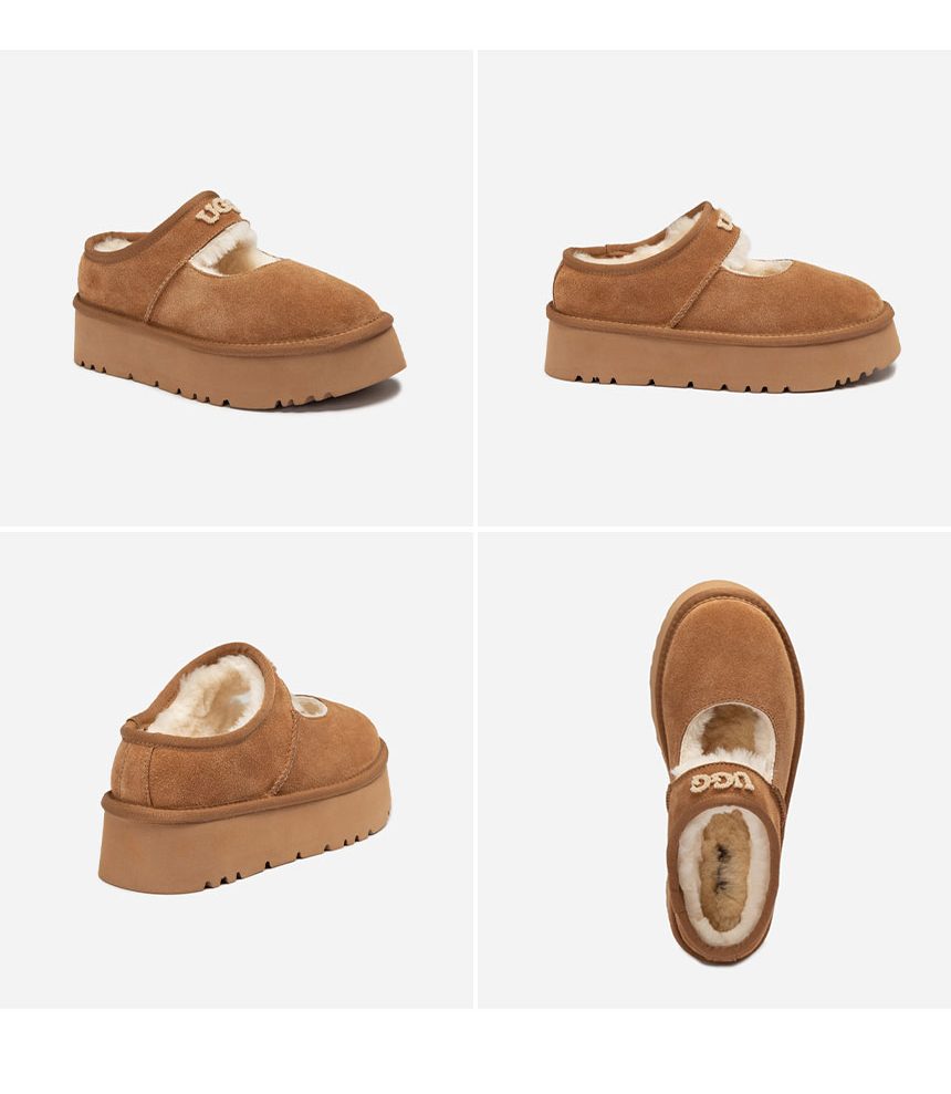 오즈웨어 어그 메리 제인 EMB 로고 플랫폼 단화 슬립온 (굽 5cm) 6